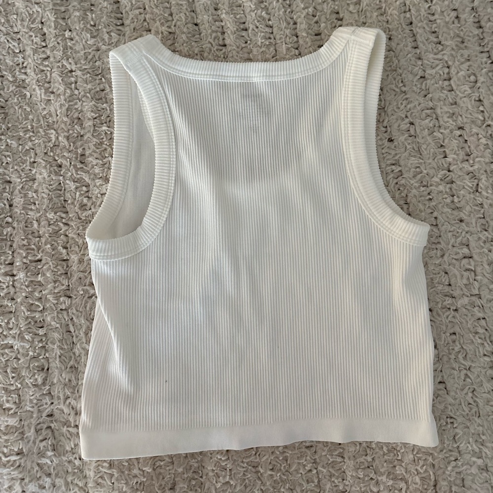 Abound White Ribbed Tank Top - Picture 3 of 3